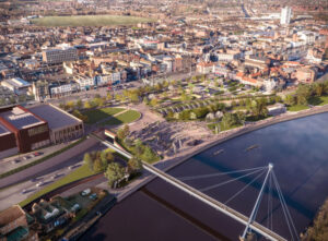 Aerial view of Stockton Waterfront - Tees Valley Collaborative Trust