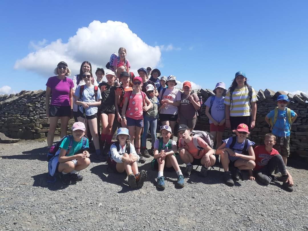 Ingleton Primary School pupils outside