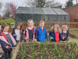 image of students at stockton-on-the-forest primary school outside