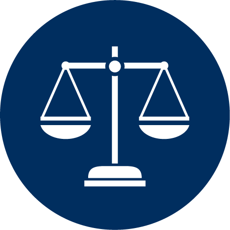 Dark blue circle with scales