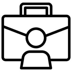 Icon of person and briefcase