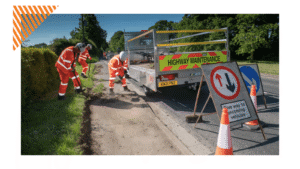 Highways Operative on grass verge