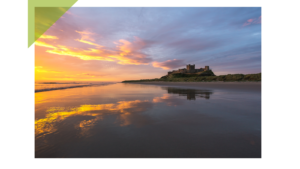 Bamburgh Castle at sunset